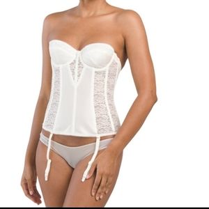 Dominique Intimate Apparel Colette White Lace Corset Longline Bra